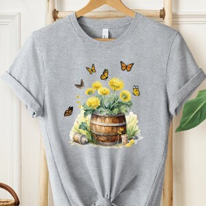 Butterfly Shirt, Boho Butterfly Shirt, Dandelion Shirt, Butterflies Shirt, Butterfly Lover Gift, Mothers Day Gift, Cottagecore Shirt