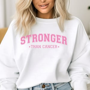 Breast Cancer Sweatshirt, Stronger Than Cancer, Breast Cancer Gift, Cancer Support Sweater Cancer Survivor, Cancer Fighter Pink Ribbon Shirt
