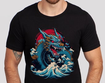 Japanese Dragon Shirt, Japanese Streetwear Shirt, Dragon Gift, Chinese Dragon Shirt, Japanese Aesthetic, Japanese Shirt, Chinese Aesthetic