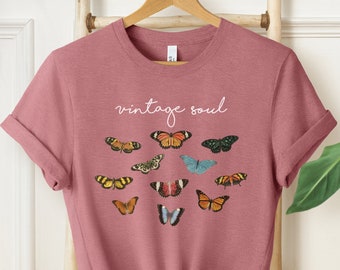 Butterfly Shirt, Boho Butterfly Shirt, Botanical Shirt, Butterflies Shirt, Butterfly Lover Gift, Mothers Day Gift, Cottagecore Shirt