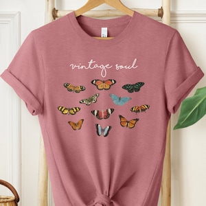 Butterfly Shirt, Boho Butterfly Shirt, Botanical Shirt, Butterflies Shirt, Butterfly Lover Gift, Mothers Day Gift, Cottagecore Shirt