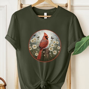 Cardinal Shirt, Red Cardinal Bird Shirt, Bird Lover Gift, Bird Watcher Shirt, Birding Shirt, Bird Watching Gift, Birdwatching, Cottage Core