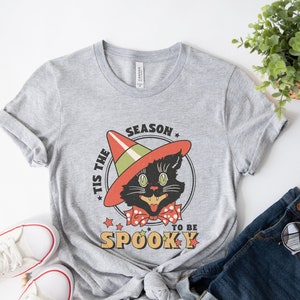 Cat Halloween Shirt, Black Cat Shirt, Vintage Halloween Shirt, Retro Halloween Tee, Cute Halloween Shirt, Trick or Treat Shirt Spooky Season