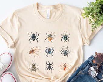 Spider Shirt, Arachnid Shirt, Vintage Spider Tshirt, Spider Lover Shirt, Spider Lover Gift, Arachnology Shirt, Arachnologist Gift