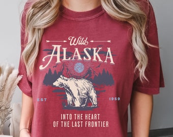 Alaska Shirt, Comfort Colors® Alaska Cruise Shirt, Alaska Vacation State Shirt, Retro Alaska Shirt, Alaska Travel, Alaska Souvenir