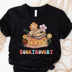 Booktrovert Shirt, Retro Book Lover Shirt, Librarian Shirt, Reading Shirt, Bookworm Shirt, Book Lover Gift, Bookworm Gift, Librarian Gift
