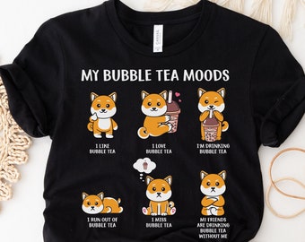 Boba Tea Shirt, Shiba Inu Shirt, Bubble Tea, Kawaii Shirt, Kawaii Clothing, Shiba Inu Lover Gift, Dog Lover Gift, Boba Lover Gift, Cute Boba