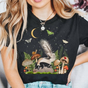 Maglietta a forma di fungo, abbigliamento a forma di fungo, maglietta Cottagecore, maglietta a forma di fungo, maglietta botanica, abbigliamento Cottagecore, maglietta Cottage Core, Fairycore