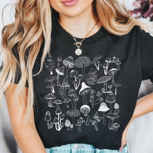 Mushroom Tshirt, Mycology Shirt, Fungi Shirt, Mushroom Shirt, Botanical Shirt, Cottagecore Clothing, Cottagecore Shirt, Fungus Tshirt