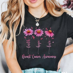 Breast Cancer Awareness Shirt, Breast Cancer Shirt, Breast Cancer Gift, Cancer Support Tee Cancer Survivor, Cancer Fighter Pink Ribbon Shirt