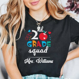 Custom Teacher Shirt, 2nd Grade Teacher Team Shirt, Personalized School Gift, Customized Name Teacher Tee, Second Grade