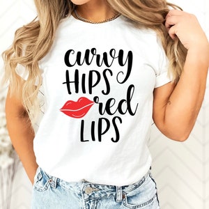Red Lips Shirt, Red Lips Curvy Hips, Feminist Gift, Feminist Shirt, Plus Size, Confident Shirt, Body Positive Shirt, Curvy Girl Shirt