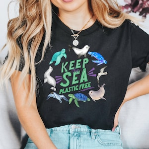 Keep the Sea Plastic Free Shirt, Save the Ocean, Save the Turtles Tshirt, Sea Life Shirt, Earth Day Tee, Environmental Activist Shirt