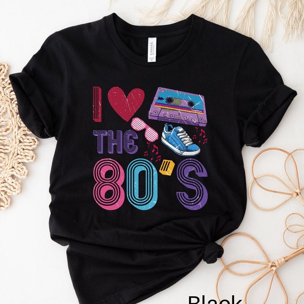 J'aime la chemise des années 80, bébé des années 80, né dans les années 80, chemise des années 80, chemise rétro, chemise des années 80, T-shirt des années 80, chemise de soirée des années 80, costume des années 80, fête des années 80