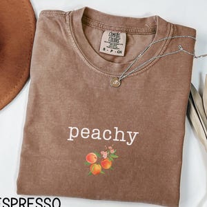 Peachy Shirt, Comfort Colors® Boho Peach Shirt, Summer Fruit Shirt, Farmers Market Georgia Peaches Shirt, Peach Lover Gift, Cottagecore Gift