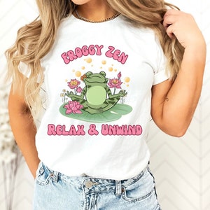 Zen Frog, Zen Shirt, Yoga Frog Shirt, Frog Shirt, Frog Lover Gift, Yoga Shirt, Meditation Shirt, Cute Frog Shirt, Toad Shirt, Meditate Tee