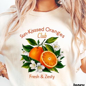 Retro Orange Shirt, Comfort Colors® Boho Oranges Shirt, Summer Citrus Fruit Shirt, Farmers Market Shirt, Cute Foodie Cottagecore Gift