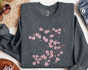 Pink Cherry Blossom Sweatshirt, Sakura Sweater, Japanese Shirt, Japan Tshirt, Flower Shirt, Gift for Japan Lover, Cherry Tree Spring Shirt