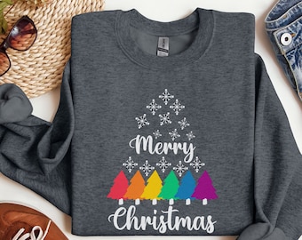 LGBTQ Christmas Sweatshirt, Gay Christmas Shirt, Lesbian Christmas, Gay Pride Shirt, Xmas Pride Shirt Queer Christmas Tshirt Rainbow Sweater