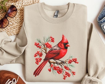 Felpa Cardinale, Regalo per gli amanti degli uccelli, Maglietta Cardinale, Uccello Cardinale Rosso, Felpa Uccello, Regalo per osservare gli uccelli, Maglione per osservatori di uccelli