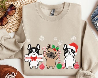 French Bulldog Sweatshirt, Frenchie Christmas Sweater, Bulldog Christmas Shirt, Dog Lover Gift, Frenchie Mom Shirt, French Bulldog Gift