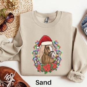 Christmas Horse Sweatshirt, Western Christmas Sweater, Horse Lover Gift, Cowboy Christmas, Equestrian Sweatshirt, Horse Mom Shirt