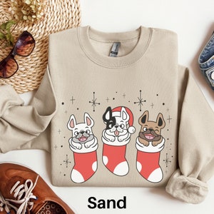 Französische Bulldogge Sweatshirt, Frenchie Weihnachtspullover, Bulldogge Weihnachtsshirt, Hundeliebhaber Geschenk, Frenchie Mom Shirt, Französische Bulldogge Geschenk