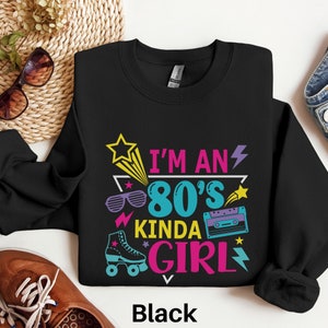 Sudadera con la frase "Me encantan los 80", bebé de los 80, nacido en los 80, suéter de los 80, camiseta retro de los 80, camiseta de los 80, camiseta de fiesta de los 80, disfraz de los 80, fiesta de los 80