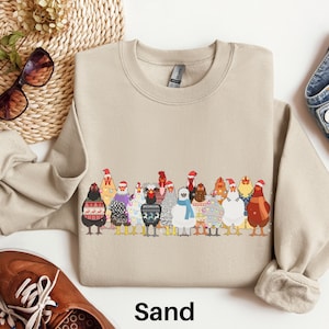Chicken Christmas Sweatshirt, Funny Chicken Sweater, Chicken Lover Gift, Chicken Shirt, Chicken Mom Shirt, Chicken Farmer Gift, Chicken Gift