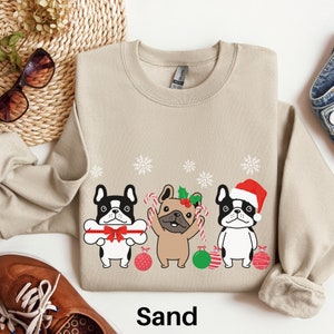 Französische Bulldogge Sweatshirt, Frenchie Weihnachtspullover, Bulldogge Weihnachtsshirt, Hundeliebhaber Geschenk, Frenchie Mom Shirt, Französische Bulldogge Geschenk