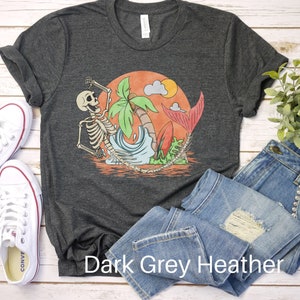 Skeleton Mermaid, Mermaid Shirt, Skeleton Shirt, Summer Tshirt, Vacation Shirt, Sea Witch, Cool Skeleton Shirt, Beach Tshirt, Mermaid Gift