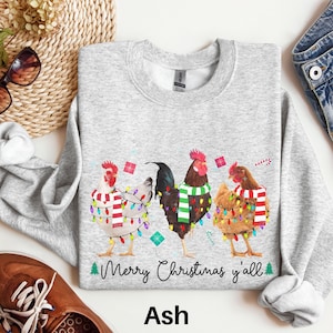 Chicken Christmas Sweatshirt, Funny Chicken Sweater, Chicken Lover Gift, Chicken Shirt, Chicken Mom Shirt, Chicken Farmer Gift, Chicken Gift
