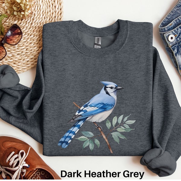 Blue Jay Sweatshirt, Bird Lover Gift, Blue Jay Bird Shirt, Blue Bird Shirt, Bird Sweatshirt, Bird Watching Gift, Bird Watcher Sweater