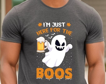 I'm Just Here For The Boos Shirt, Beer Shirt, Retro Ghost Shirt, Halloween Drinking Shirt, Funny Halloween Party Shirt, Halloween Tshirt