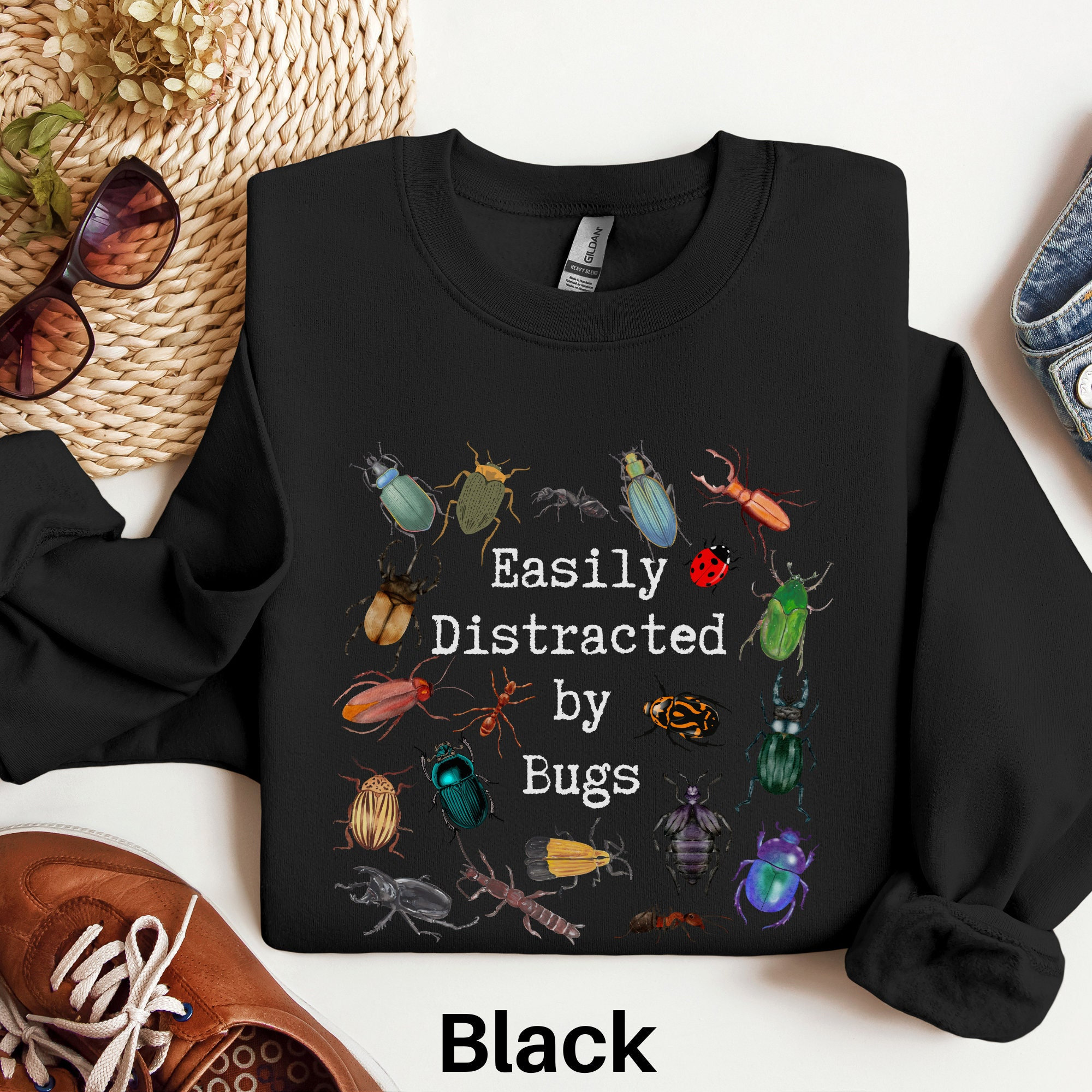 Easily Distracted by Bugs Sweatshirt, Entomology Shirt, Bug Lover Hoodie, Entomology Gift, Entomologist Shirt Insect Shirt Insect Lover Gift