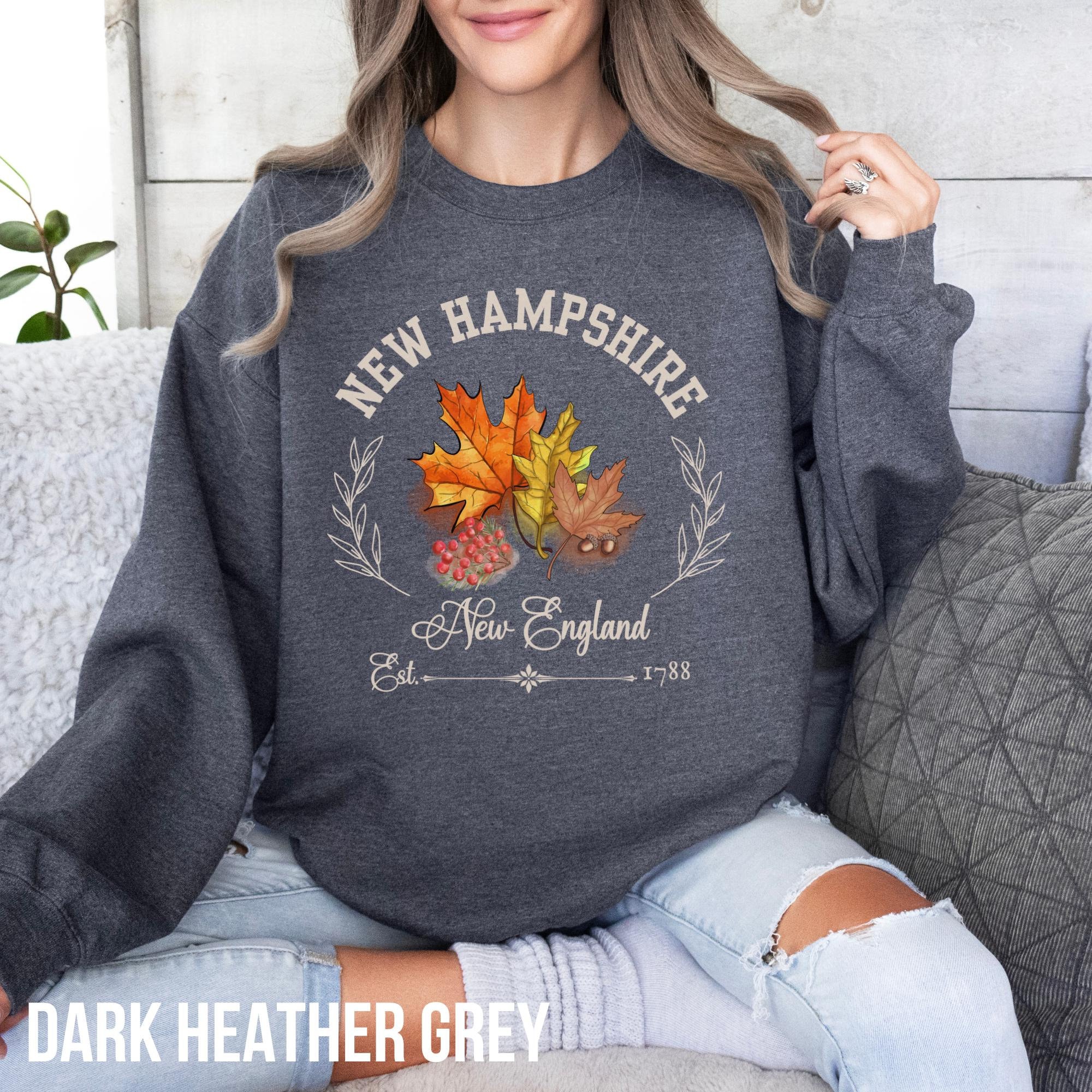 New Hampshire Sweatshirt, Leaf Peeping Sweater, New Hampshire Vacation Shirt, New England Souvenir Shirt, Cute Fall Shirt, Falling Leaves
