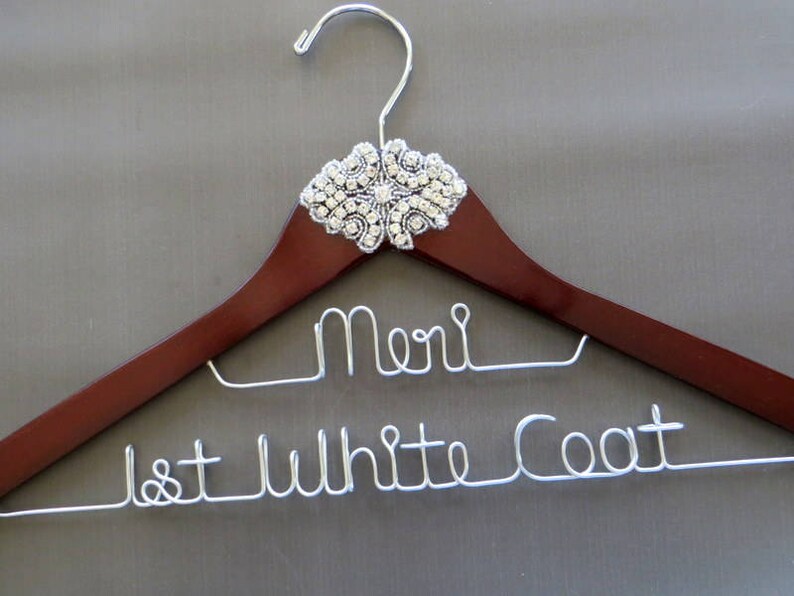 2 Line First White Coat Hanger With Name White Coat Ceremony Etsy