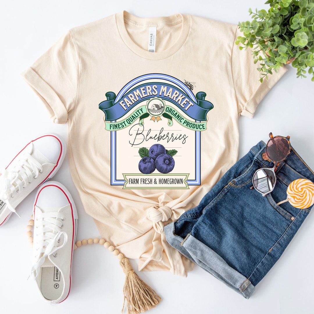 Blueberries Shirt Farmers Market Fresh Blueberries Blueberry Etsy