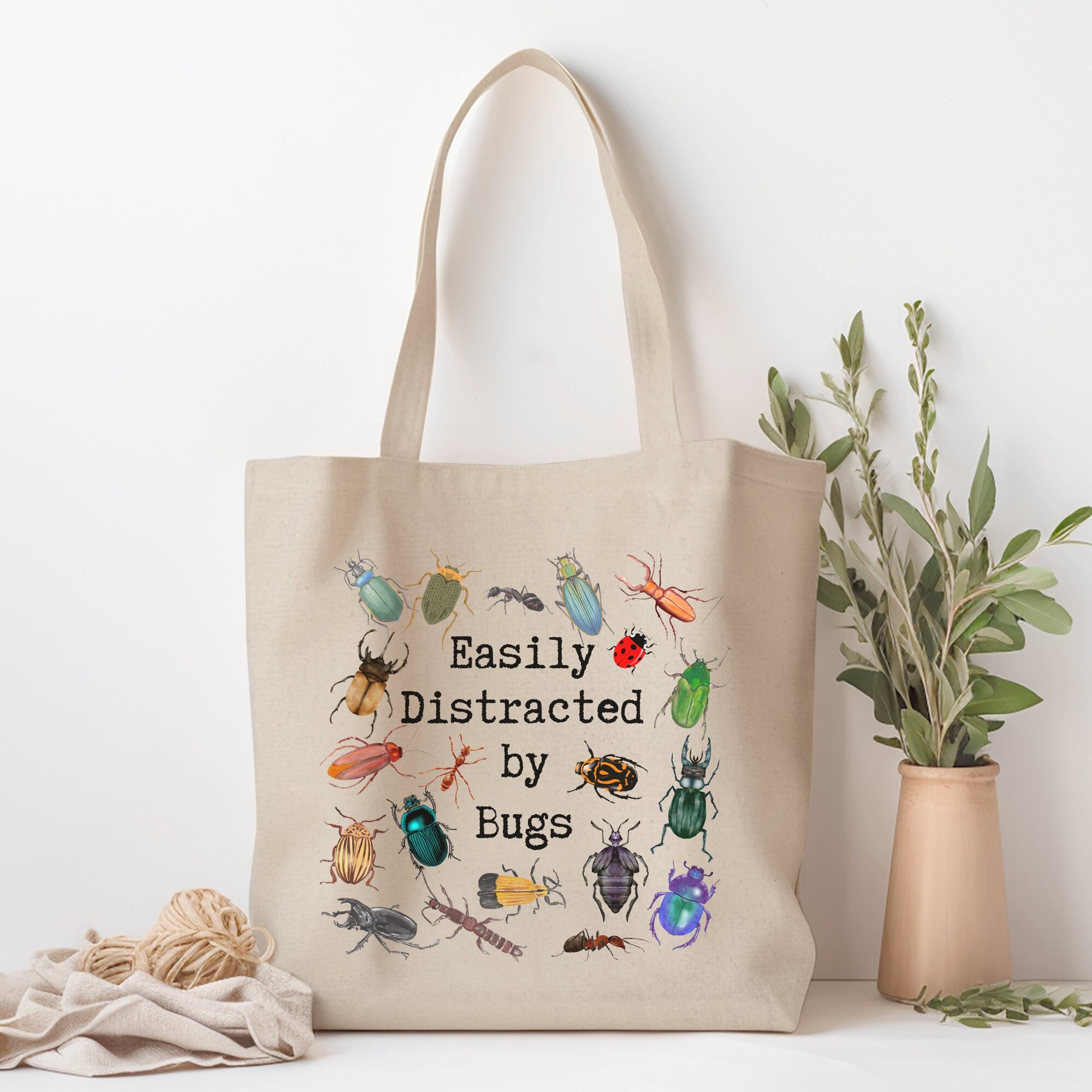 Borsa per la spesa facilmente distratta dagli insetti, borsa per entomologia, borsa per il mercato degli amanti degli insetti, borsa per libri per entomologo, borsa per insetti, regalo per gli amanti degli insetti