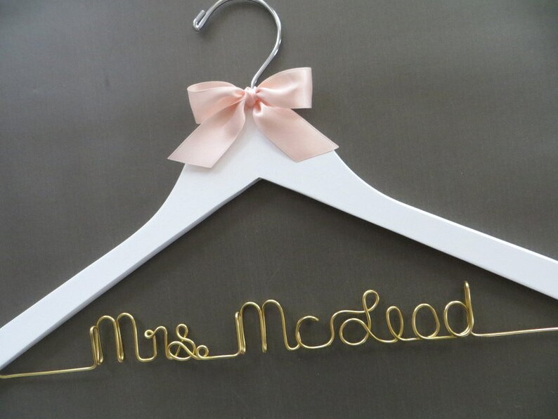 Wood Hanger White Bride Hanger Wedding Dress Hanger Bride Hanger Engagement Gift Mrs Hanger Personalized Hanger Custom Wedding Hanger