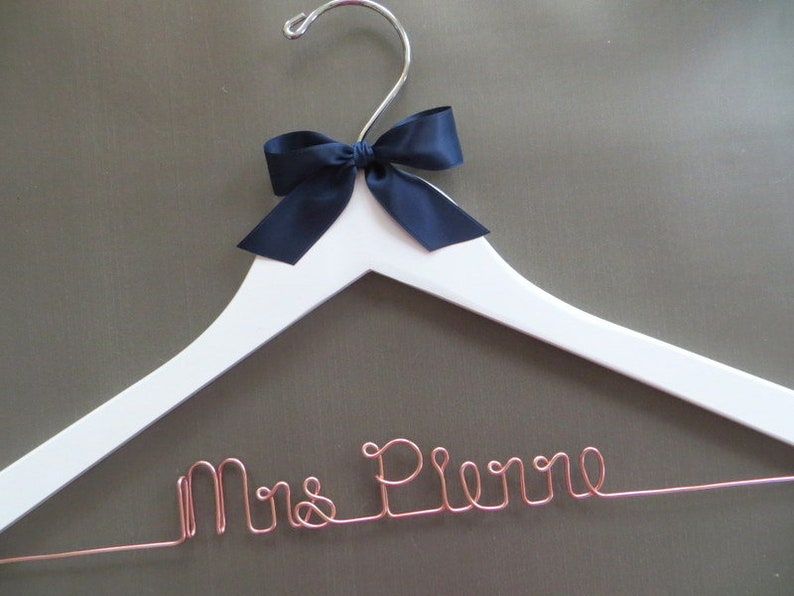 Wood Hanger White Bride Hanger Wedding Dress Hanger Bride Hanger Engagement Gift Mrs Hanger Personalized Hanger Custom Wedding Hanger