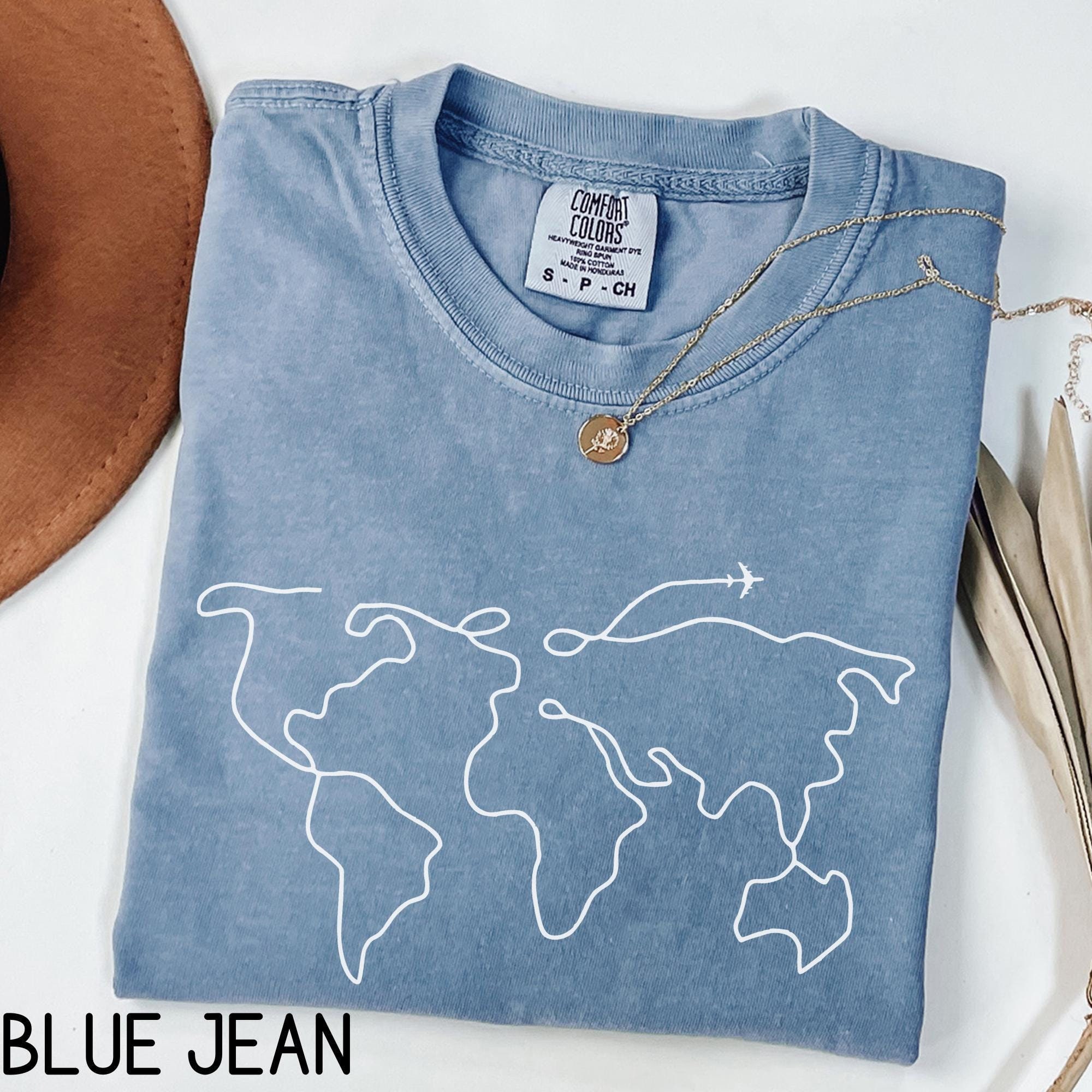 Travel Shirt, Comfort Colors® World Map Shirt, Travel Lover Vacation Shirt, World Traveler Shirt, Adventure Vacation Mode Traveler Gift