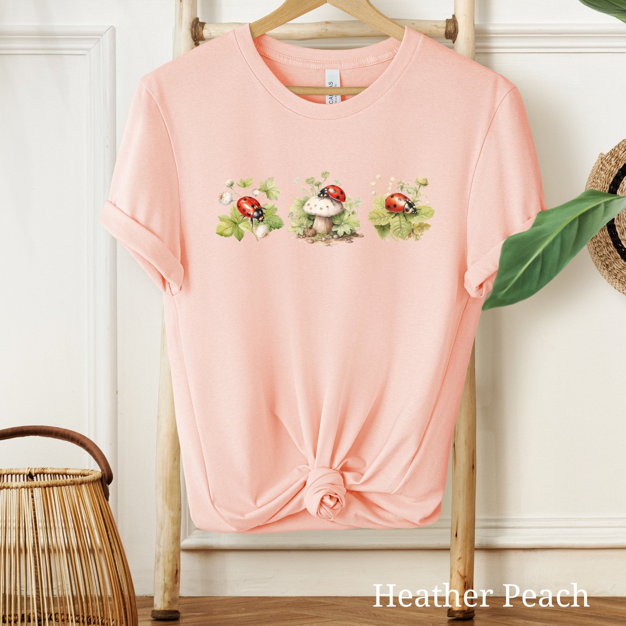 てんとう虫シャツ、コテージコアシャツ、てんとう虫Tシャツ、てんとう