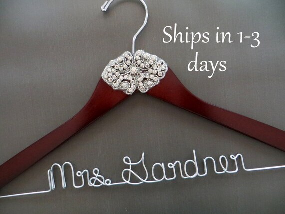 Rhinestone Wedding Dress Hanger Crystal Bride Hanger Mrs Etsy