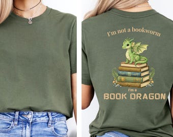 Book Lovers Dragon T-Shirt, Fantasy Dragon Reading Sweatshirt, Cozy Reader Gift for Women Men Kids