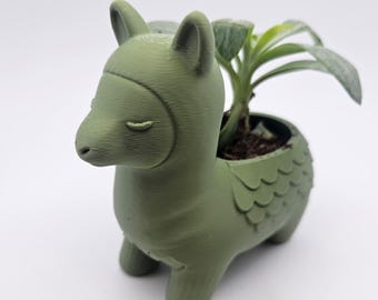 Groene Lama Plantenpot – 3D Geprint | Speelse Decoratie voor Je Huis