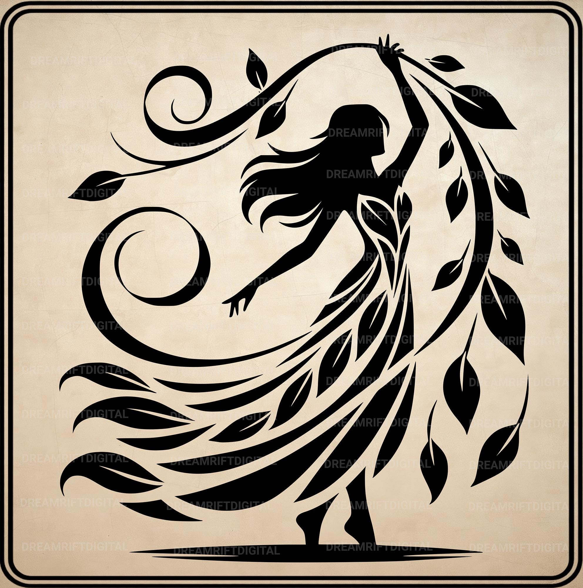 Nymph Vector Forest Nymphs SVG PNG Bundle, Enchanted Fairy Clipart, Mythical ...