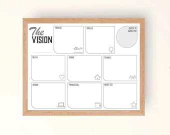 Guided Vision Board Printable Worksheet | Goal Setting Planner | Digital Download PDF