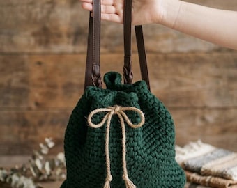 Crochet Bucket Bag Pattern PDF, Easy Drawstring Bag Tutorial, Modern Amigurumi Style Purse, Digital Crochet Pattern for Beginners