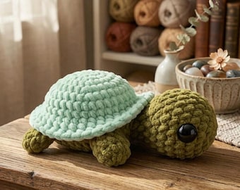 Crochet Turtle Pattern PDF, Amigurumi Turtle Pattern for Beginners, Chunky Plush Toy Tutorial, Cute Tortoise Craft, Digital Download